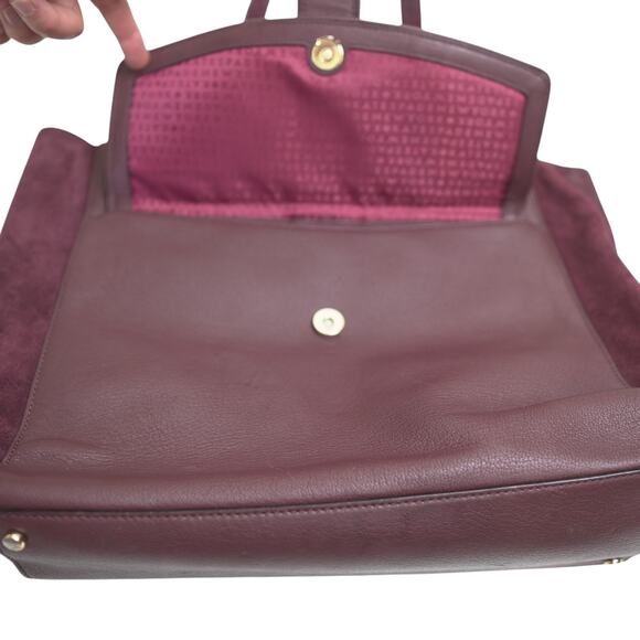 KATE SPADE Roselyn Hunts Burgundy Leather Tote Goat & Cowhide Feminine Corpcore - Picture 10 of 15